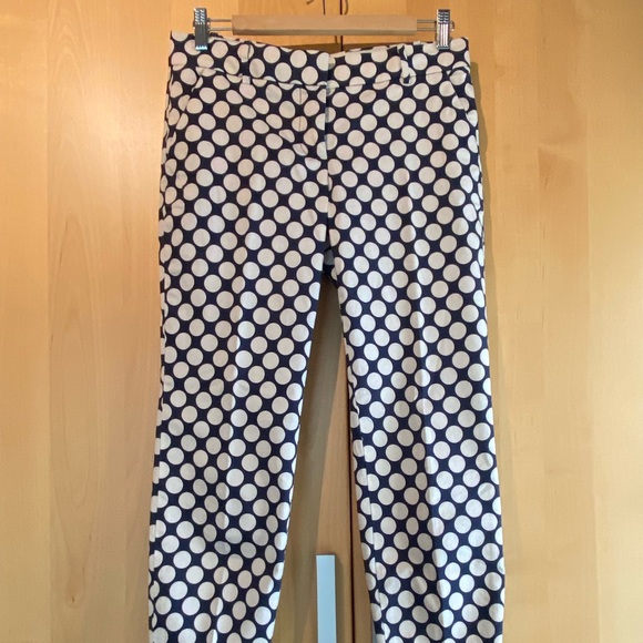 J. Crew Blue and White Polka Dot Cafe Carpi size 2 - Picture 2 of 9